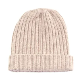 100% Lambswool Ribbed Beanie