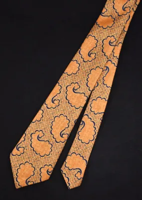 1940s Style Blue Paisley Tie