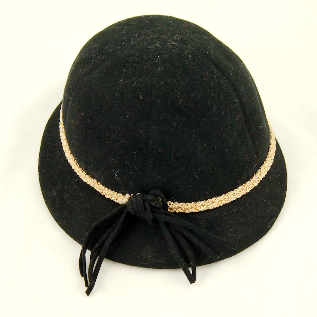 1950s Black Wool Cap Hat