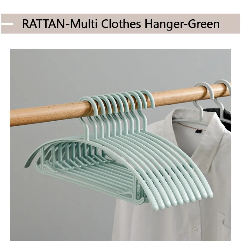 [20PCS-RATTAN] High Quality Bendable Plastic Hangers Light-Weight Non-Slip Clothes / Suit Hanger Space Saving