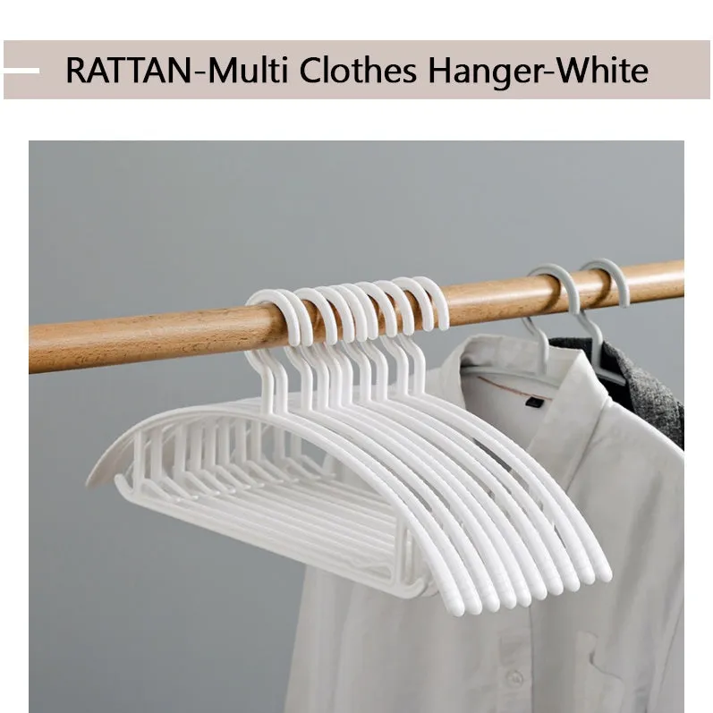 [20PCS-RATTAN] High Quality Bendable Plastic Hangers Light-Weight Non-Slip Clothes / Suit Hanger Space Saving