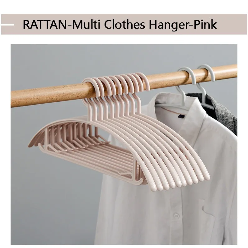 [20PCS-RATTAN] High Quality Bendable Plastic Hangers Light-Weight Non-Slip Clothes / Suit Hanger Space Saving