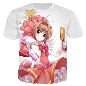 Anime Sakura Card Captor T Shirt Men Clothing 3D Print Anime Girl Harajuku Style T Shirt Men Women Streetwear Tops Tee