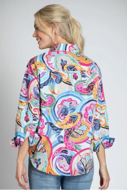 APNY Whimsy Paisley Boyfriend Button-up | Multi