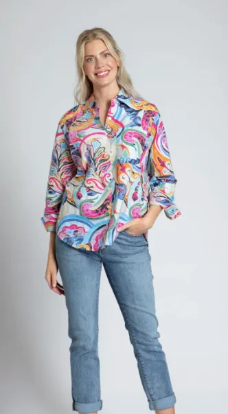 APNY Whimsy Paisley Boyfriend Button-up | Multi