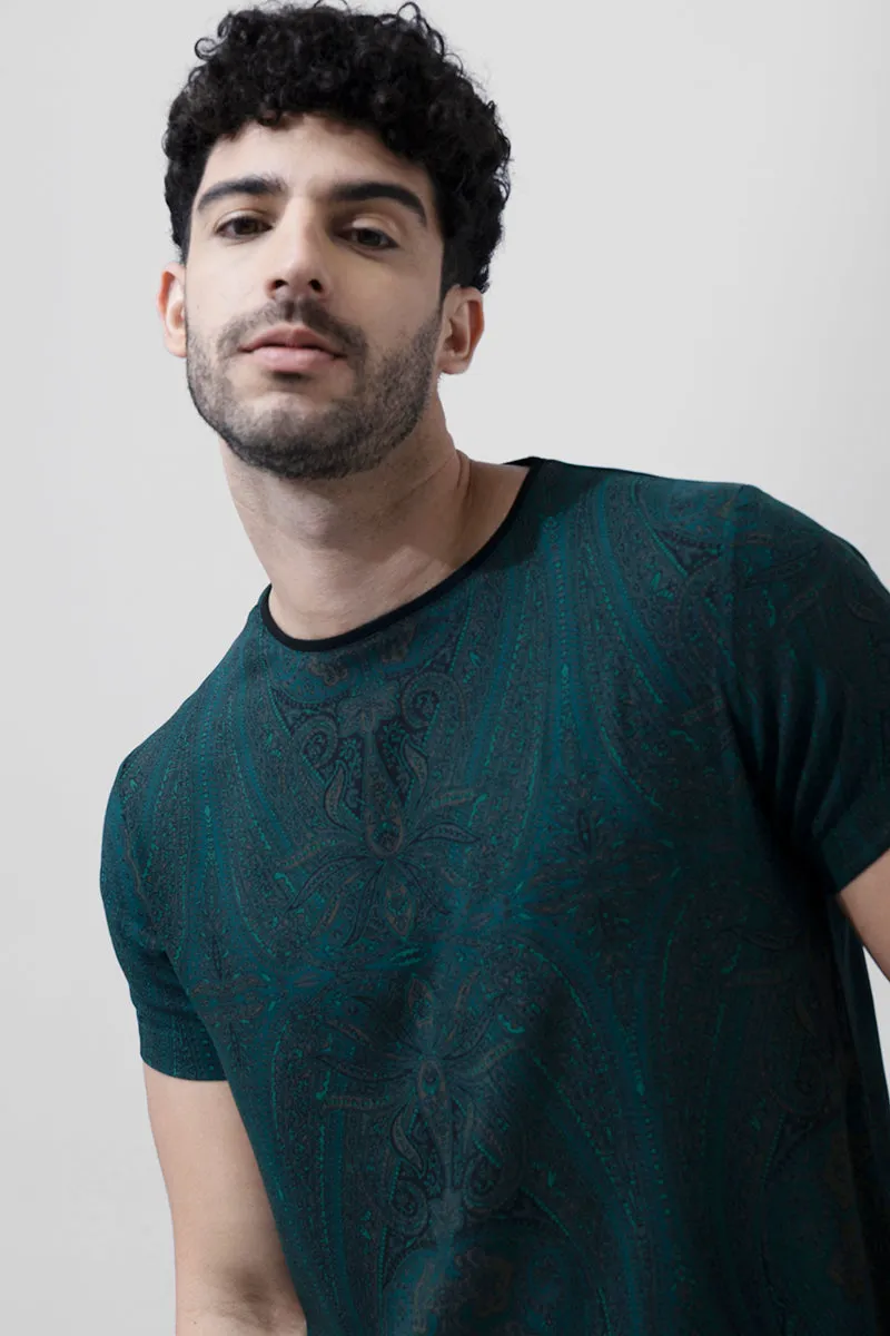 Artic Paisley Dark Green T-Shirt