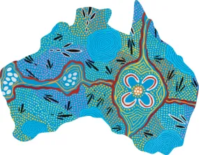 Australia Shaped Flexi Magnet - Bush Tucker Gathering By Glenny Naden