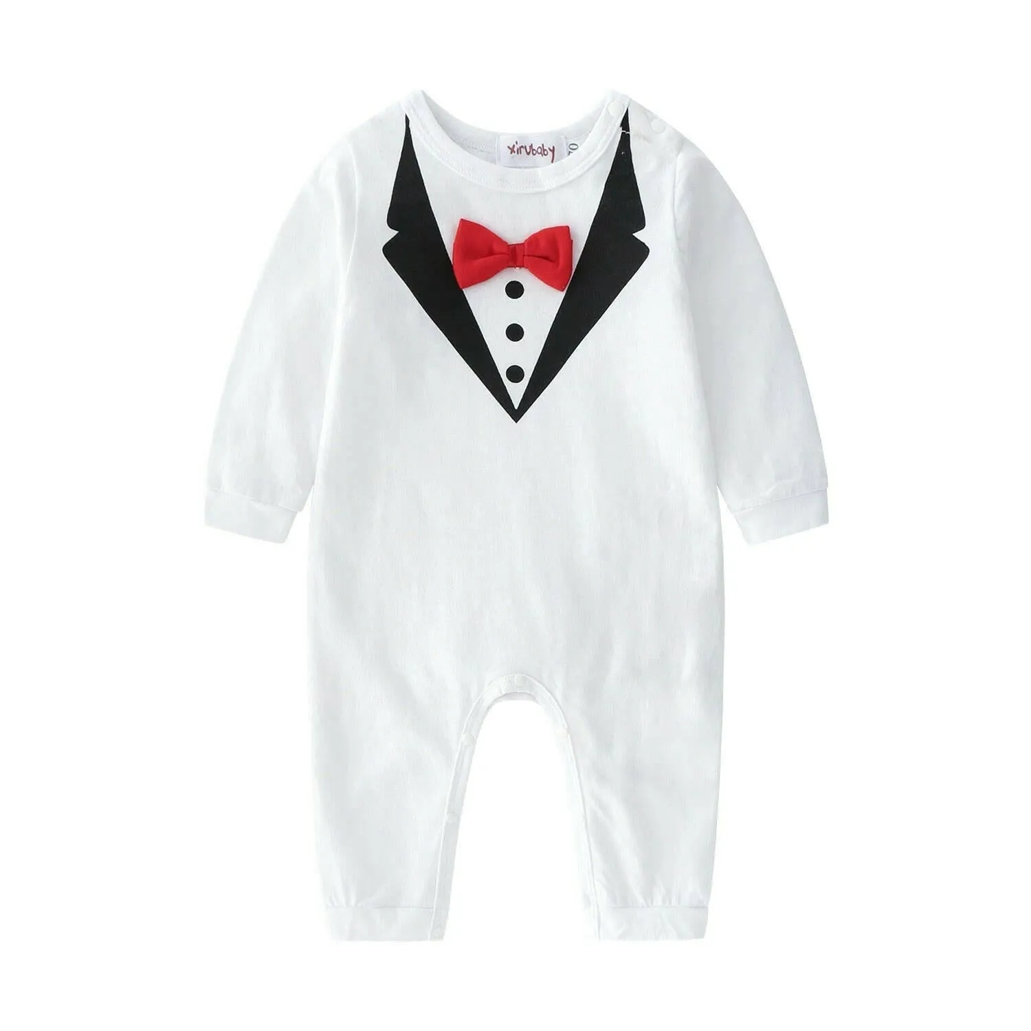 Baby Boy Long White-Black Rompers