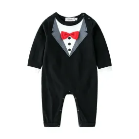 Baby Boy Long White-Black Rompers