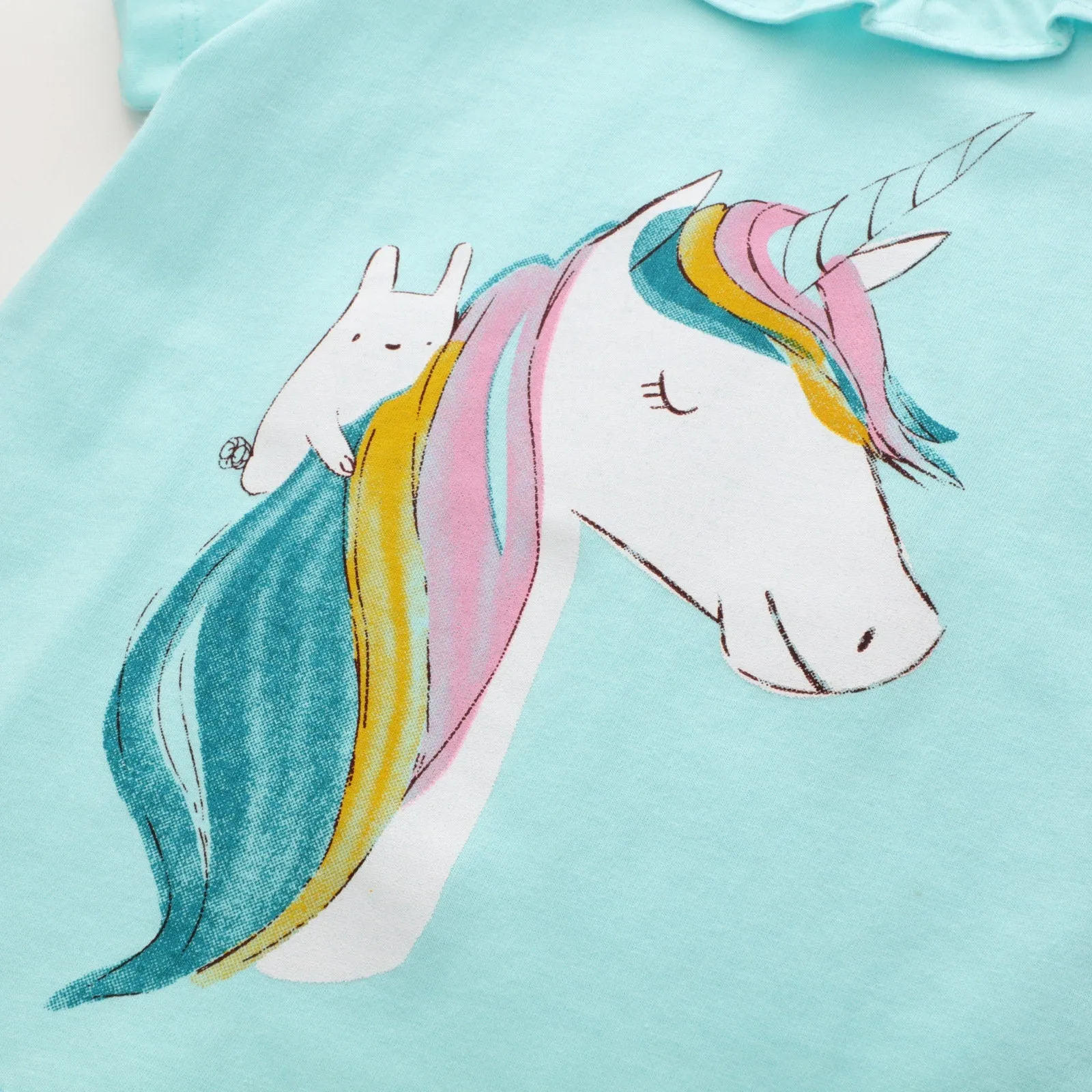 Baby Girl Summer Tops & Tees Unicorn World Collection Tees Rainbow and Bunny T-shirt | Toddler Girl Clothing Gift for Girls Outfit Pack of 3