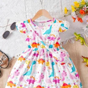 Baby Girls Summer Animal Dinosaur Dress