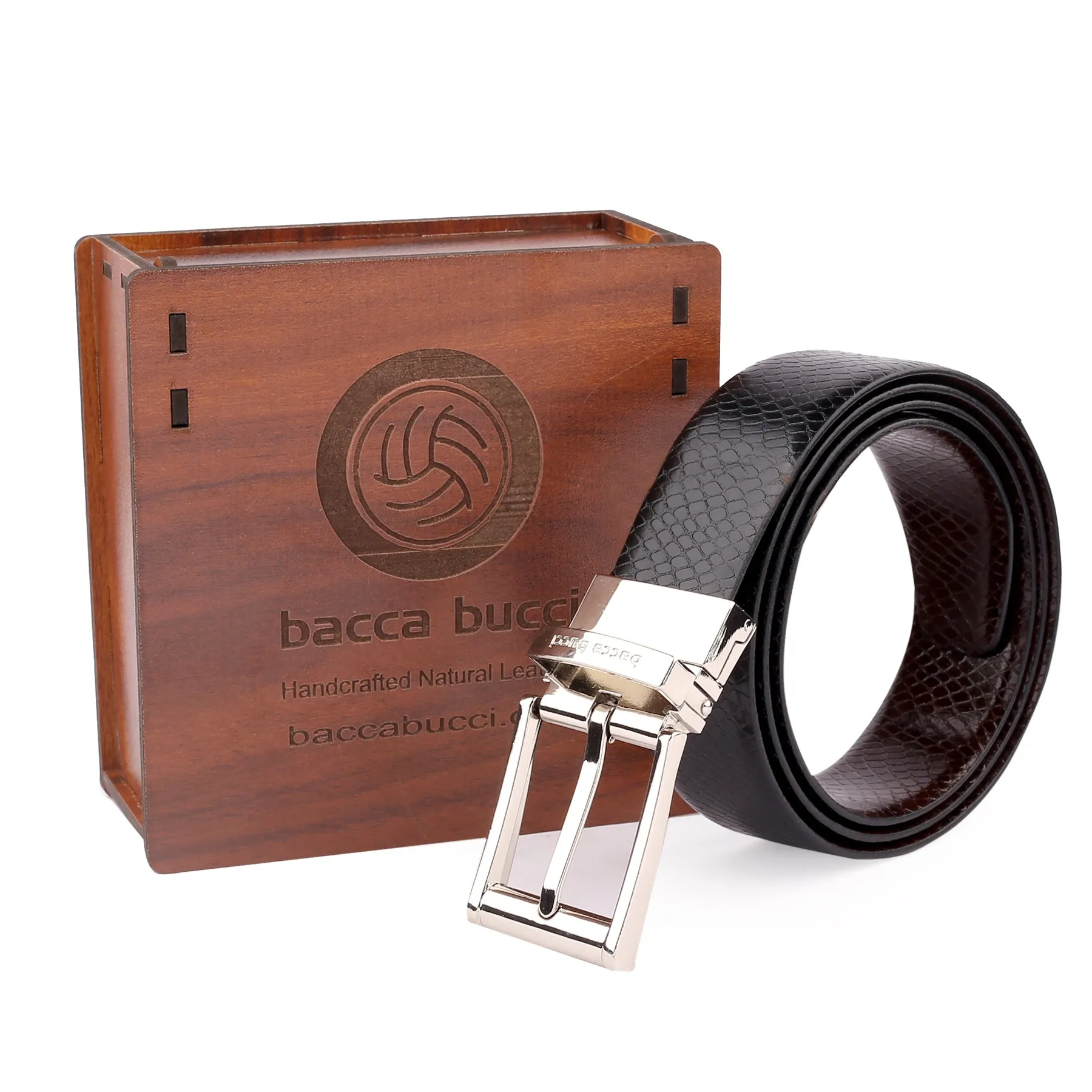 Bacca Bucci Auto reversible dress belt with Genuine Leather