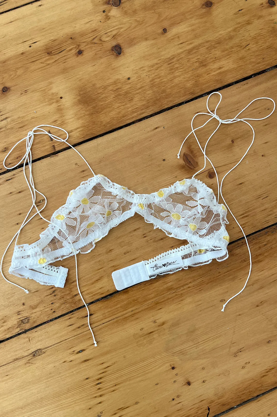 BACK IN STOCK! Anaphora Bralette in Sheer Upcycled Vintage Daisy Tulle Mesh