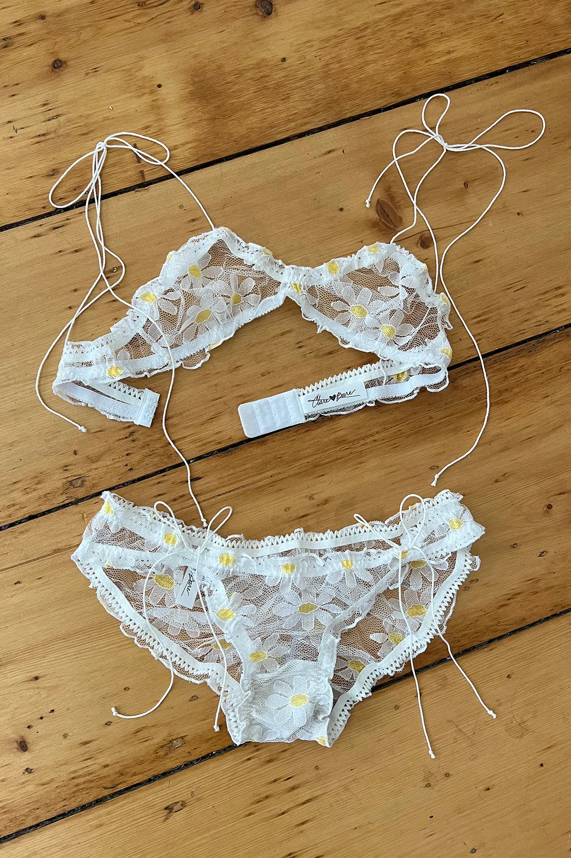 BACK IN STOCK! Anaphora Bralette in Sheer Upcycled Vintage Daisy Tulle Mesh