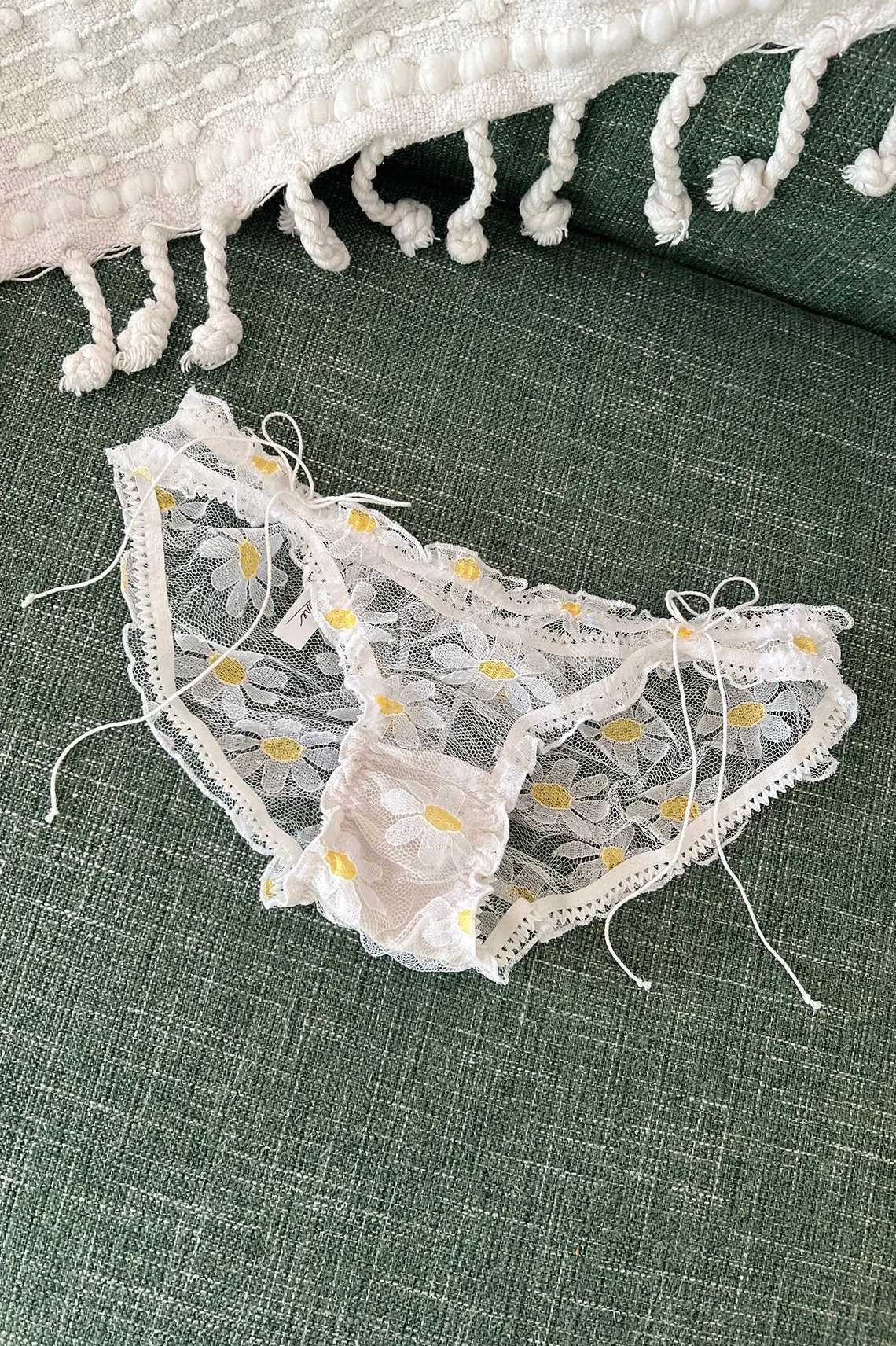 BACK IN STOCK! Anaphora Panty in Sheer Upcycled Vintage Daisy Tulle Mesh