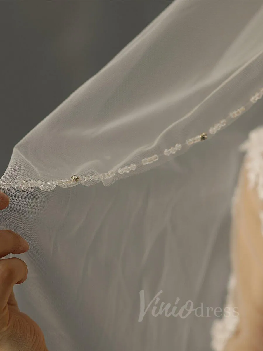 Beaded Wedding Veils Bridal Accessories AC1014