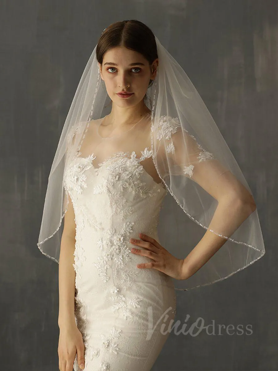 Beaded Wedding Veils Bridal Accessories AC1014