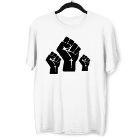 Black Lives Matter Take Action Three Palms Black, White & Grey T-Shirt