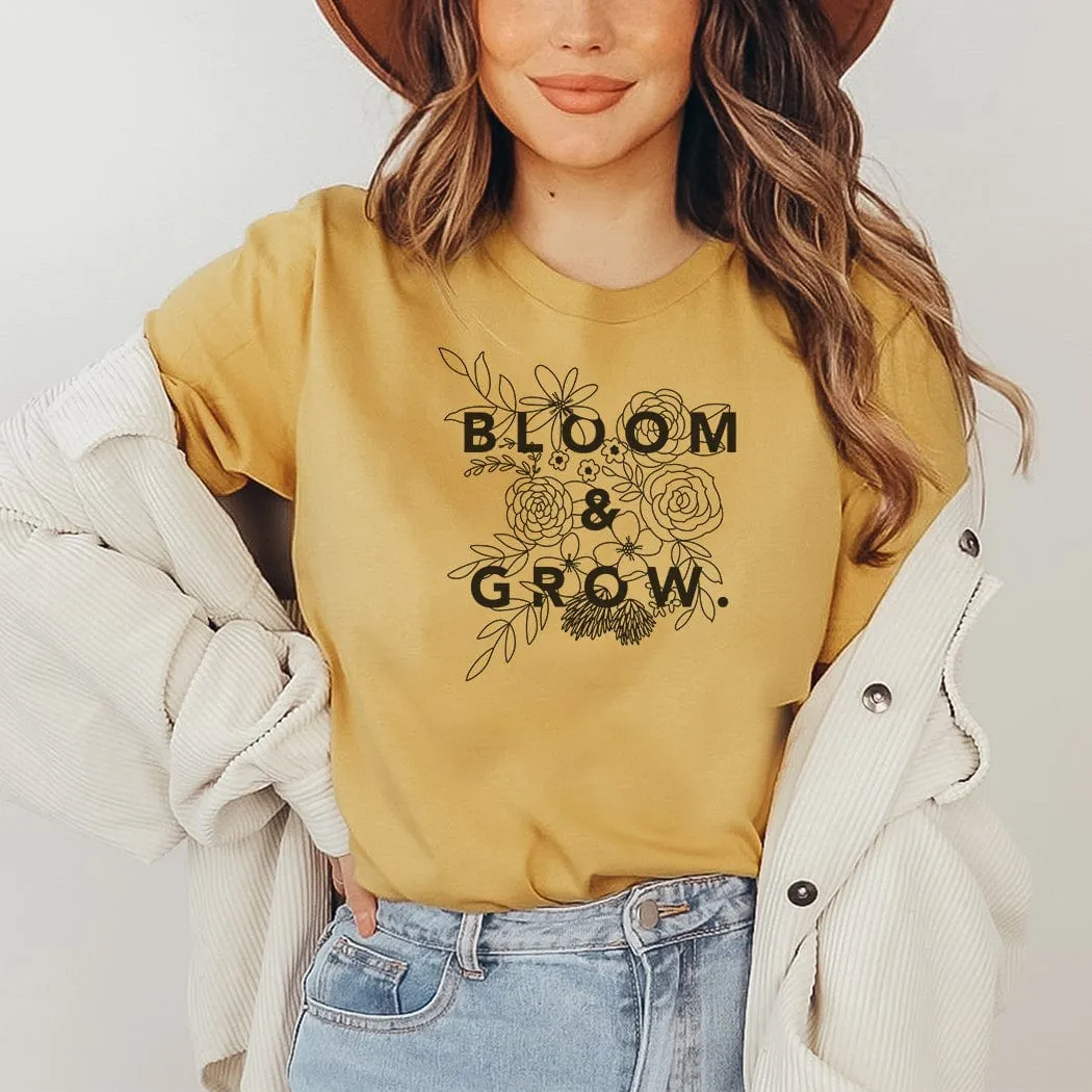 Bloom & Grow Floral Spring Graphic T-Shirt - SP414