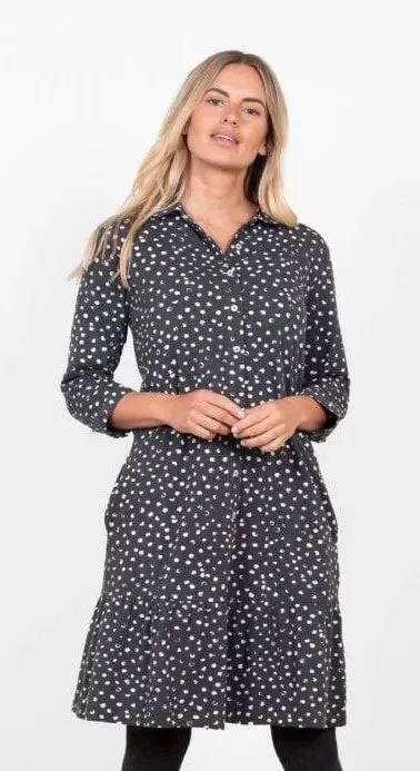 Brakeburn Spotty Shirt Dress Grey BBLDRS00965