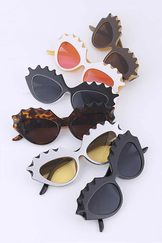 Brigitte Scalloped Cat Eye Sunglasses