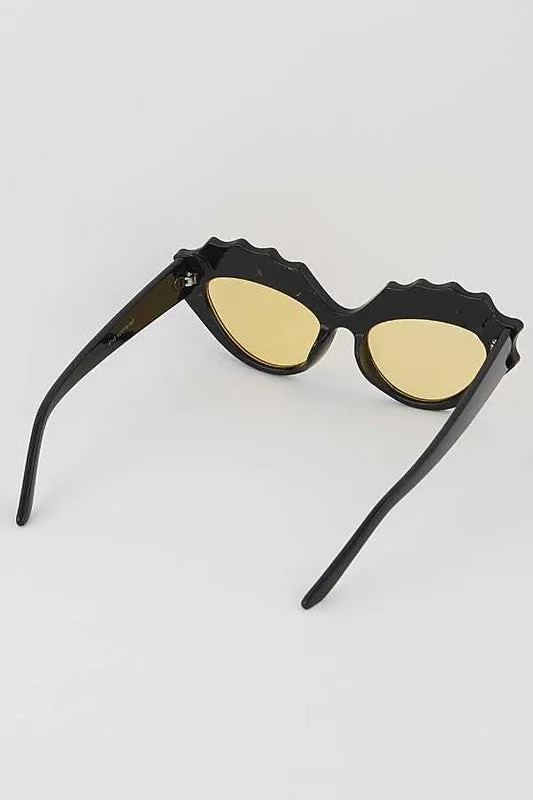 Brigitte Scalloped Cat Eye Sunglasses