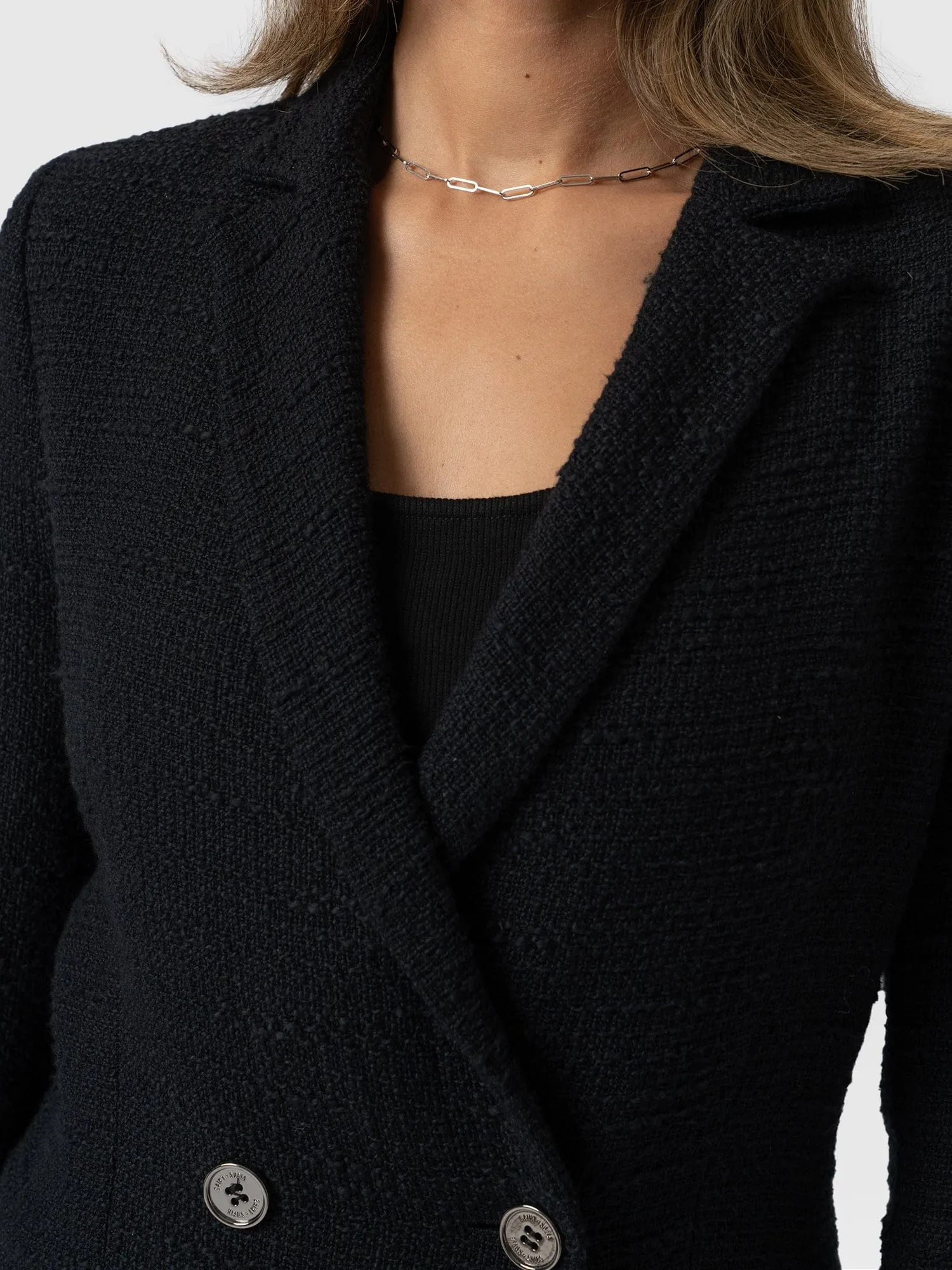 Cambridge Blazer - Black Bouclé