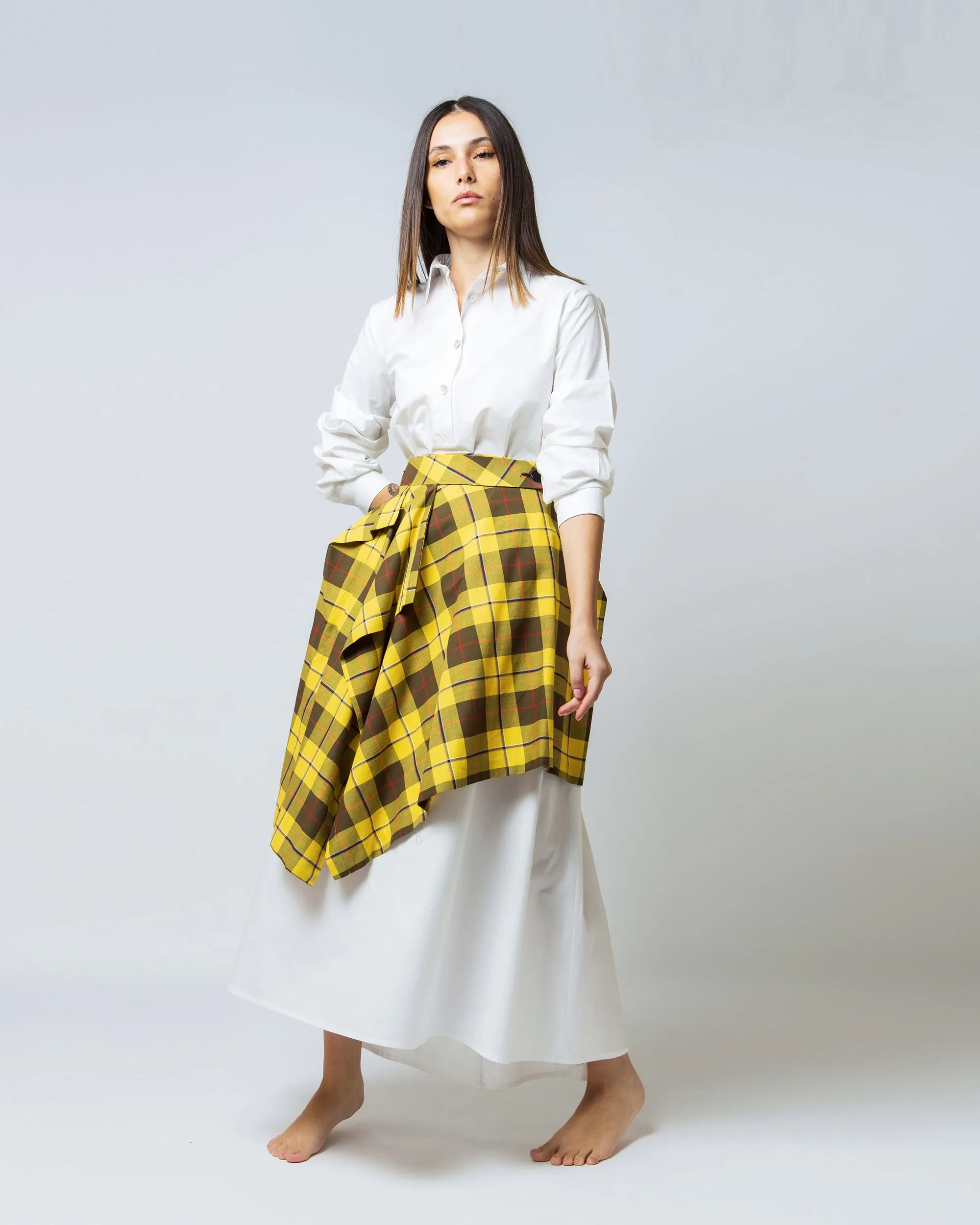 CHECKS COTTON SKIRT 1667 - تنورة