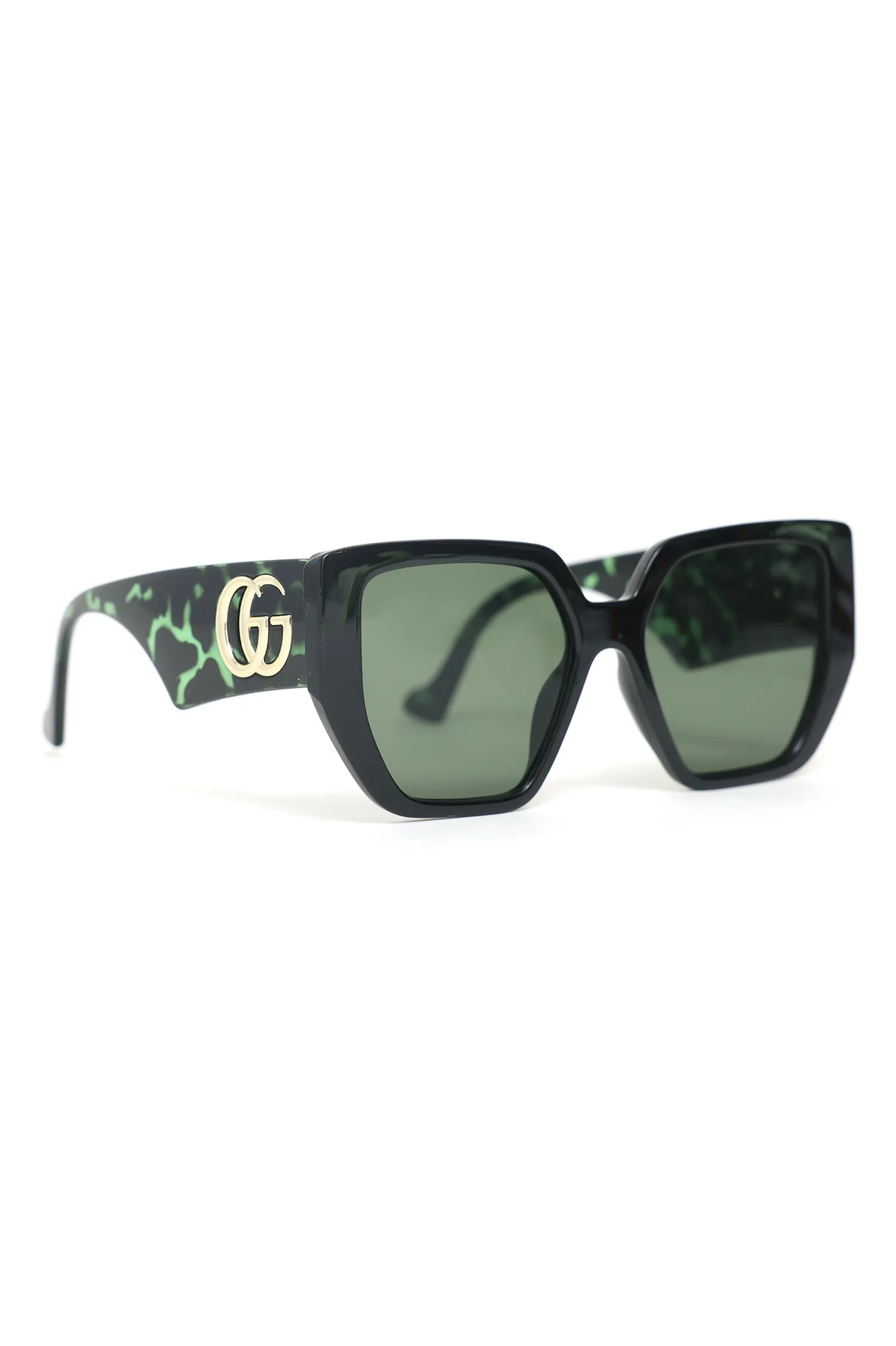 CHIC BOLD SUNGLASSES-GREEN