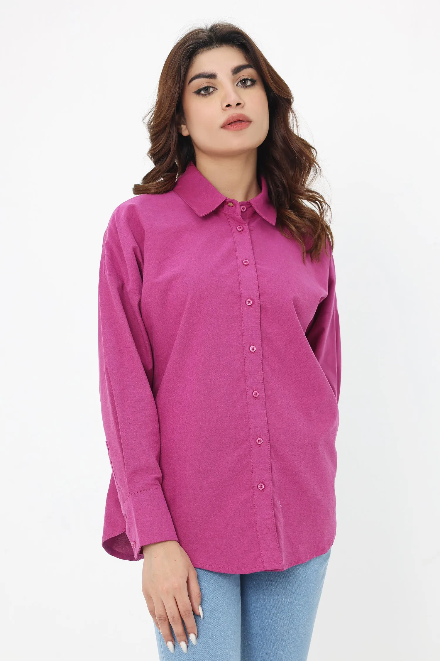 CHIC BUTTON DOWN SHIRT-PURPLE