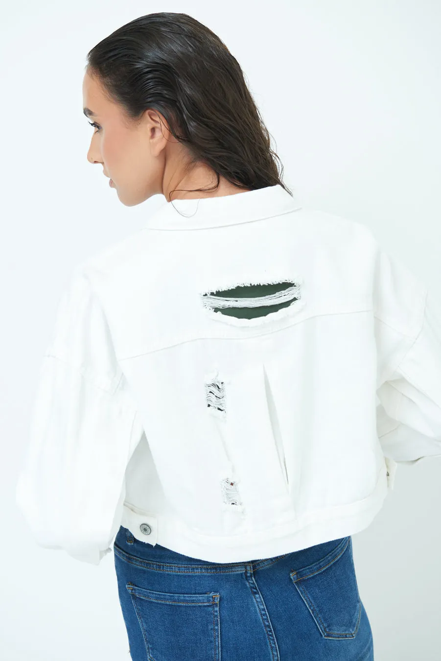 Chic cropped jacket with button closure wholesale