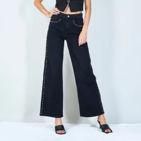 Chic studded wide-leg jeans wholesale