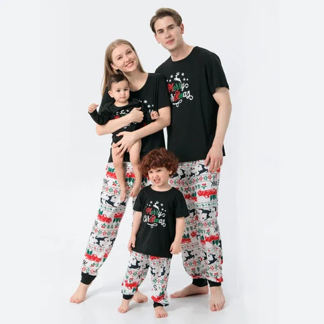 Christmas Father Mother Kids Baby Girl Boy Family Matching Pajamas Men Women Children Home Wear Family Clothing Sets Baby Romper