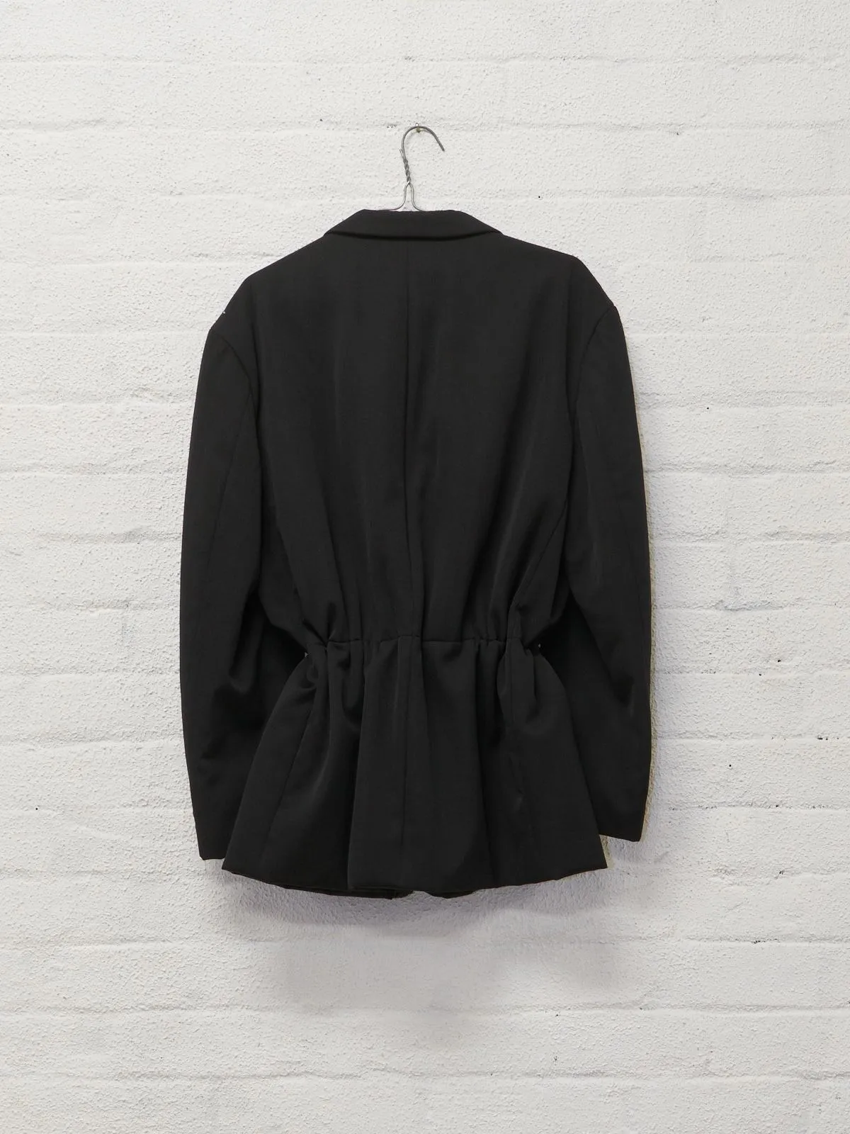 Comme des Garcons Homme 1991 black padded wool 3 button drawstring blazer - sz M