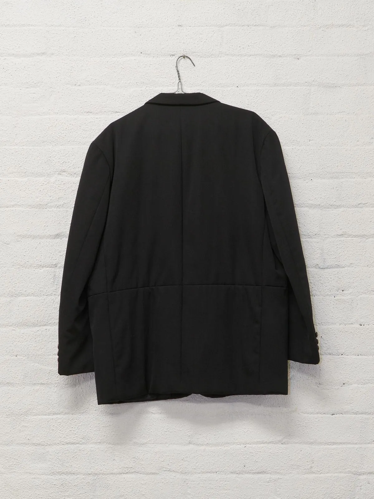 Comme des Garcons Homme 1991 black padded wool 3 button drawstring blazer - sz M