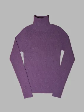 Corinne Sarrut sparkly purple rib knit turtleneck