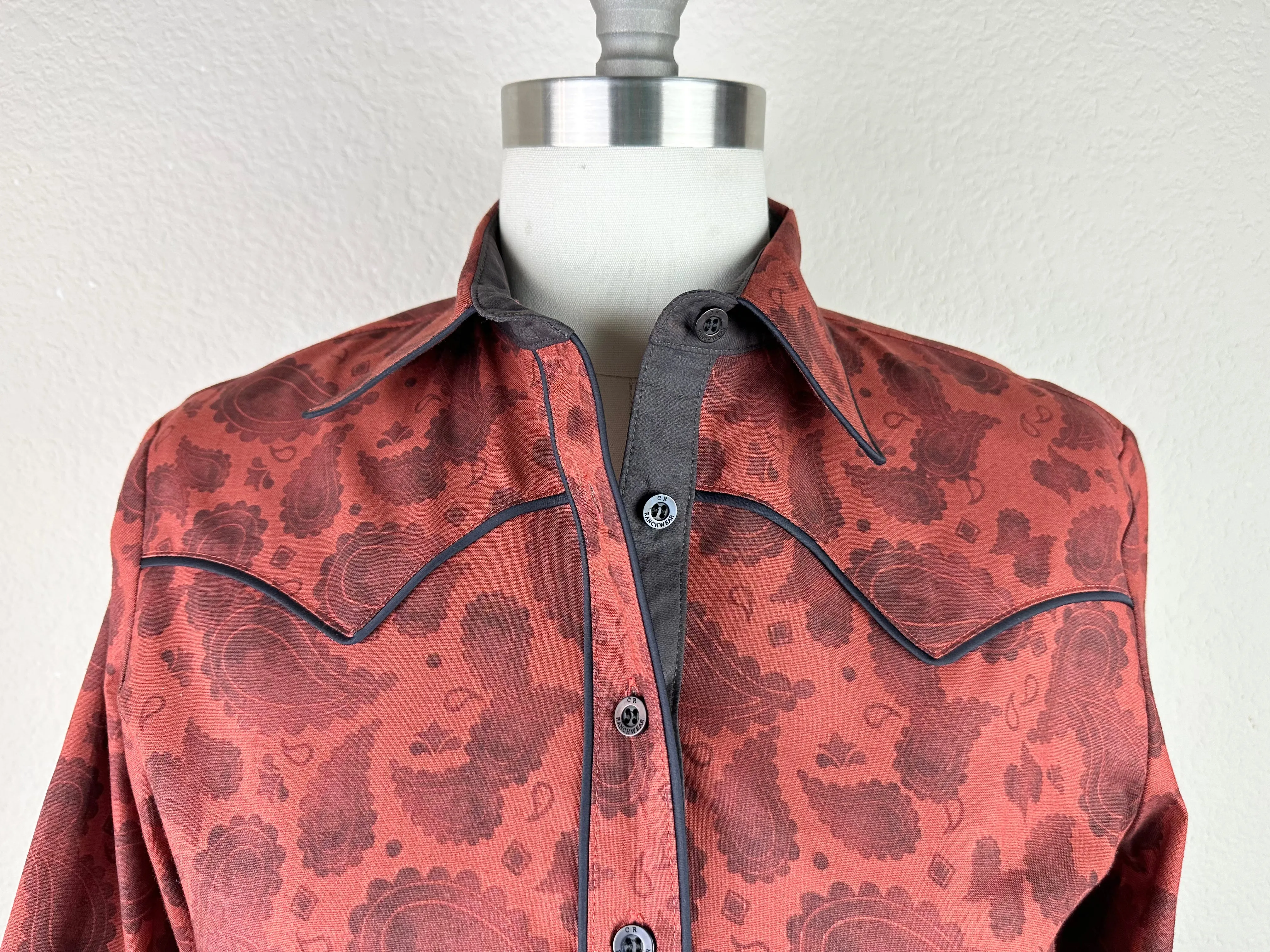 CR Western Pro Brick Red Paisley-FINAL SALE