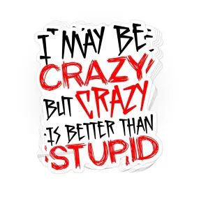 Crazy is better than stupid sticker