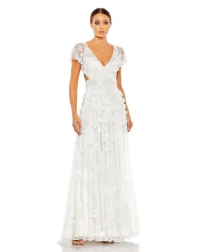 Embellished Lace Up Flowy Gown - FINAL SALE