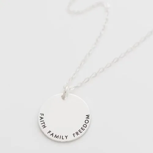 Faith. Family. Freedom. Coin Necklace