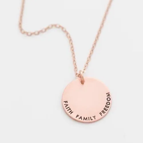 Faith. Family. Freedom. Coin Necklace