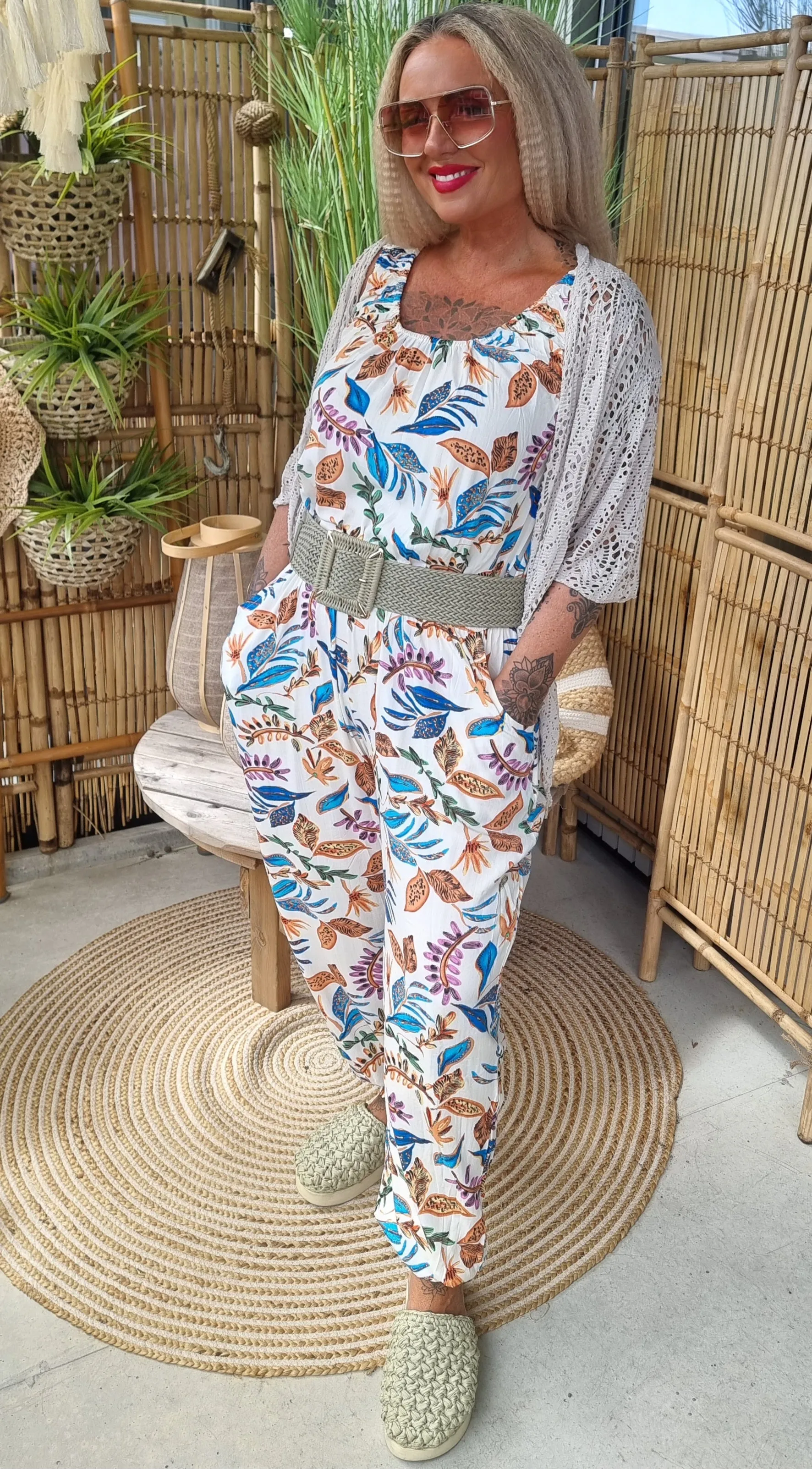 Flower Jumpsuit Creme