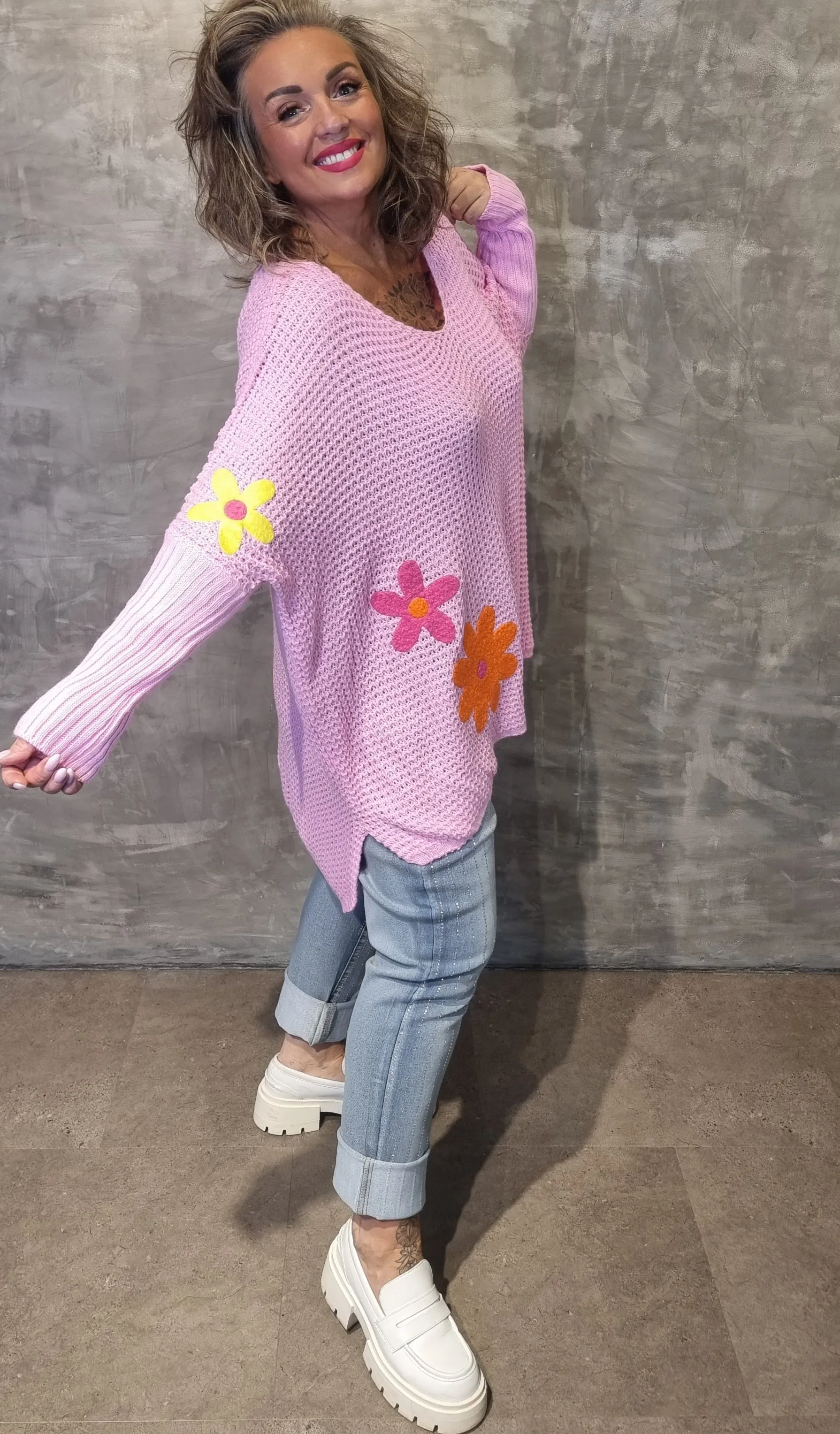 Flower Sweater Pink