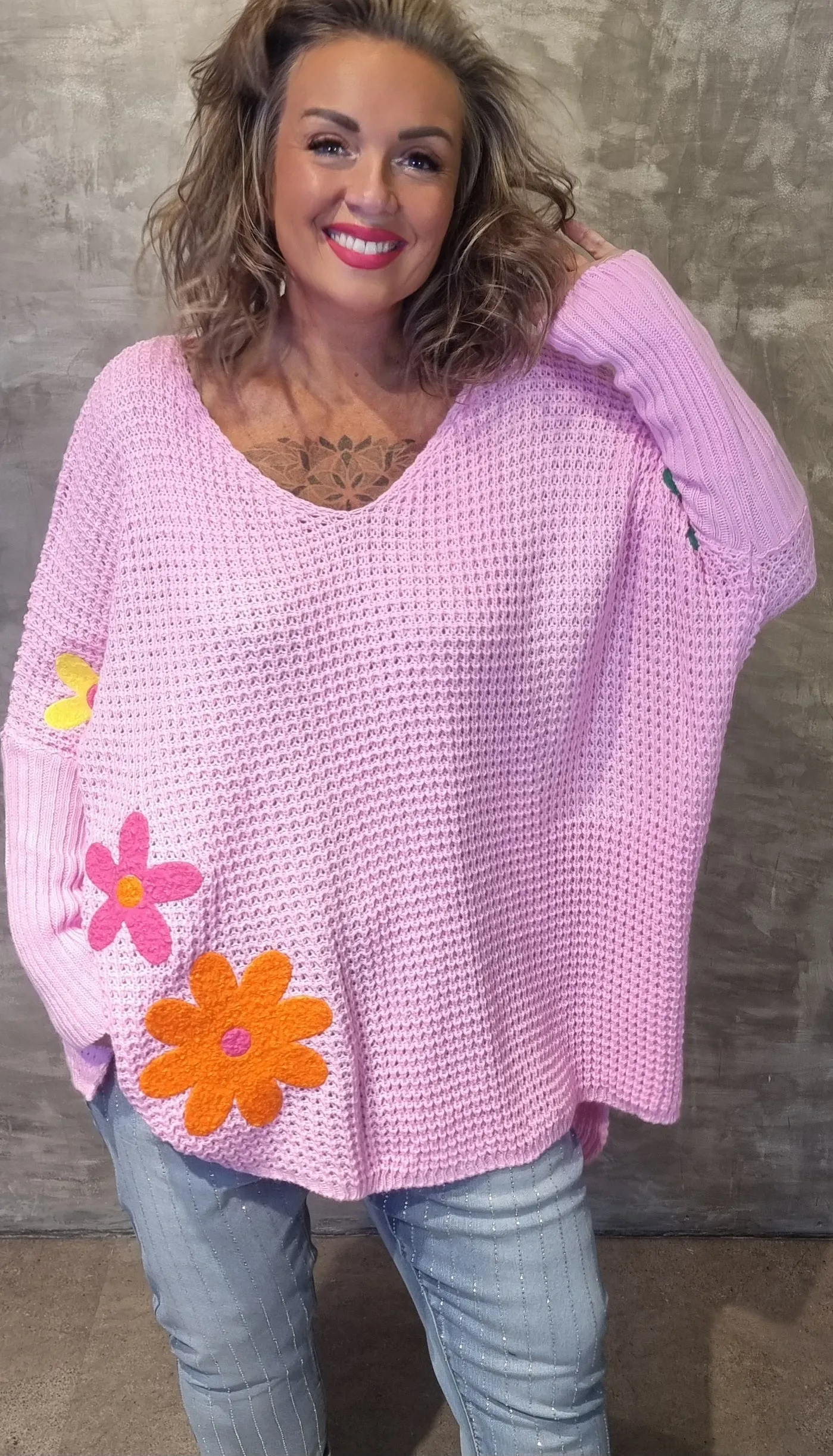 Flower Sweater Pink