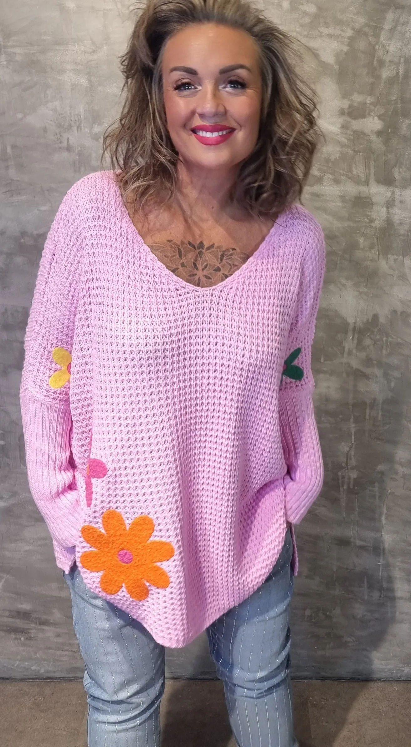 Flower Sweater Pink