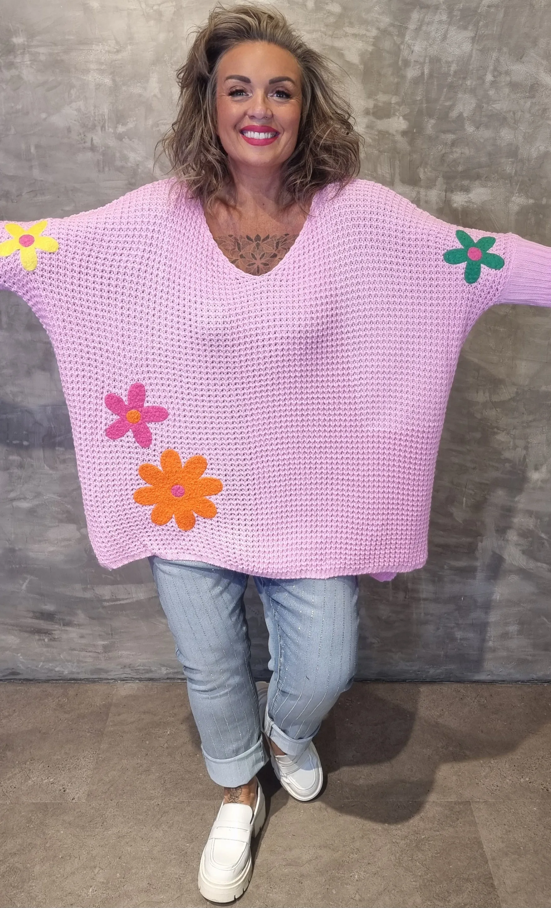 Flower Sweater Pink