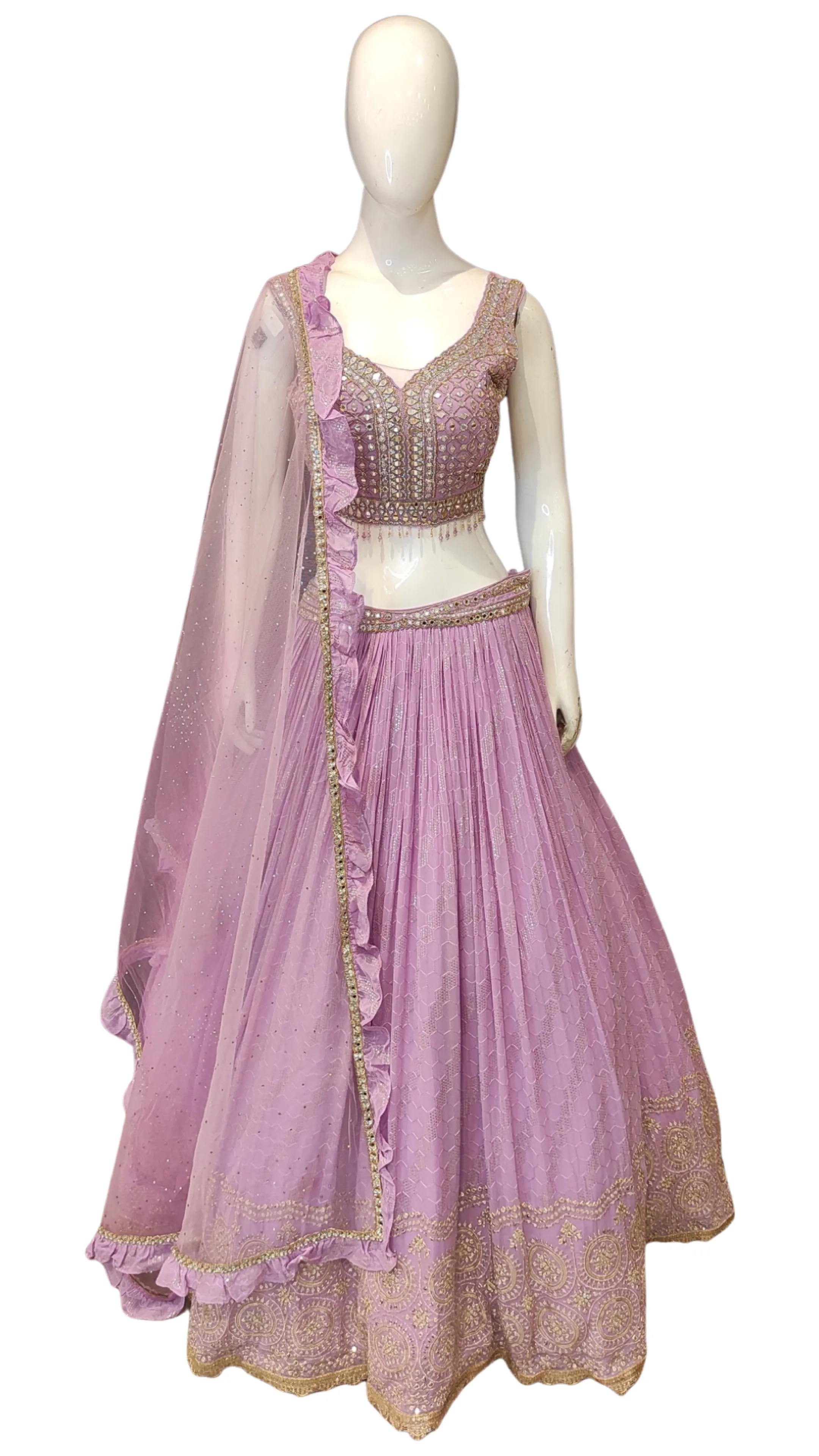 Georgette Lehenga Choli with Hand Embroidery