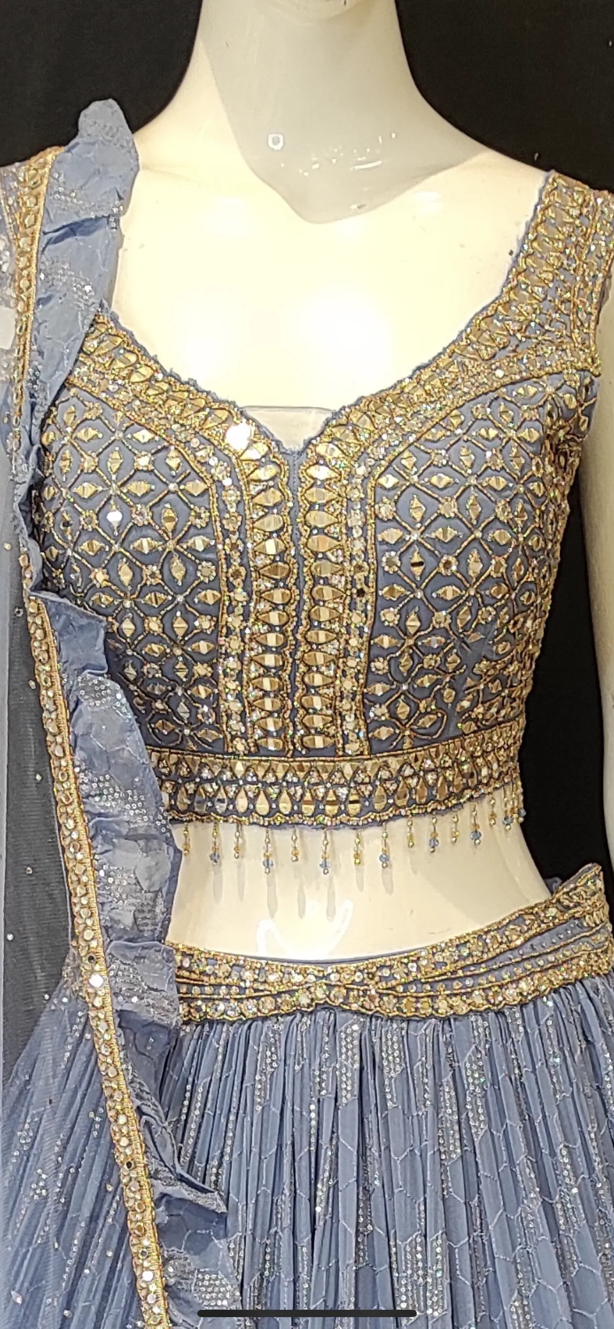 Georgette Lehenga Choli with Hand Embroidery