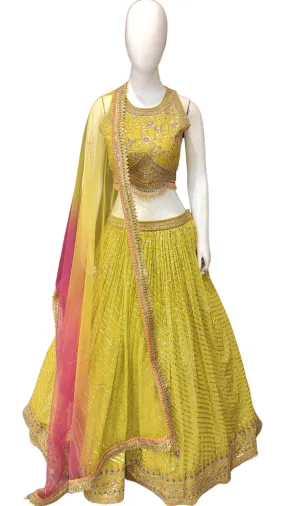 Georgette Lehenga Choli with Hand Embroidery