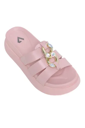 GLEAMING DIVA SLIDES-PINK